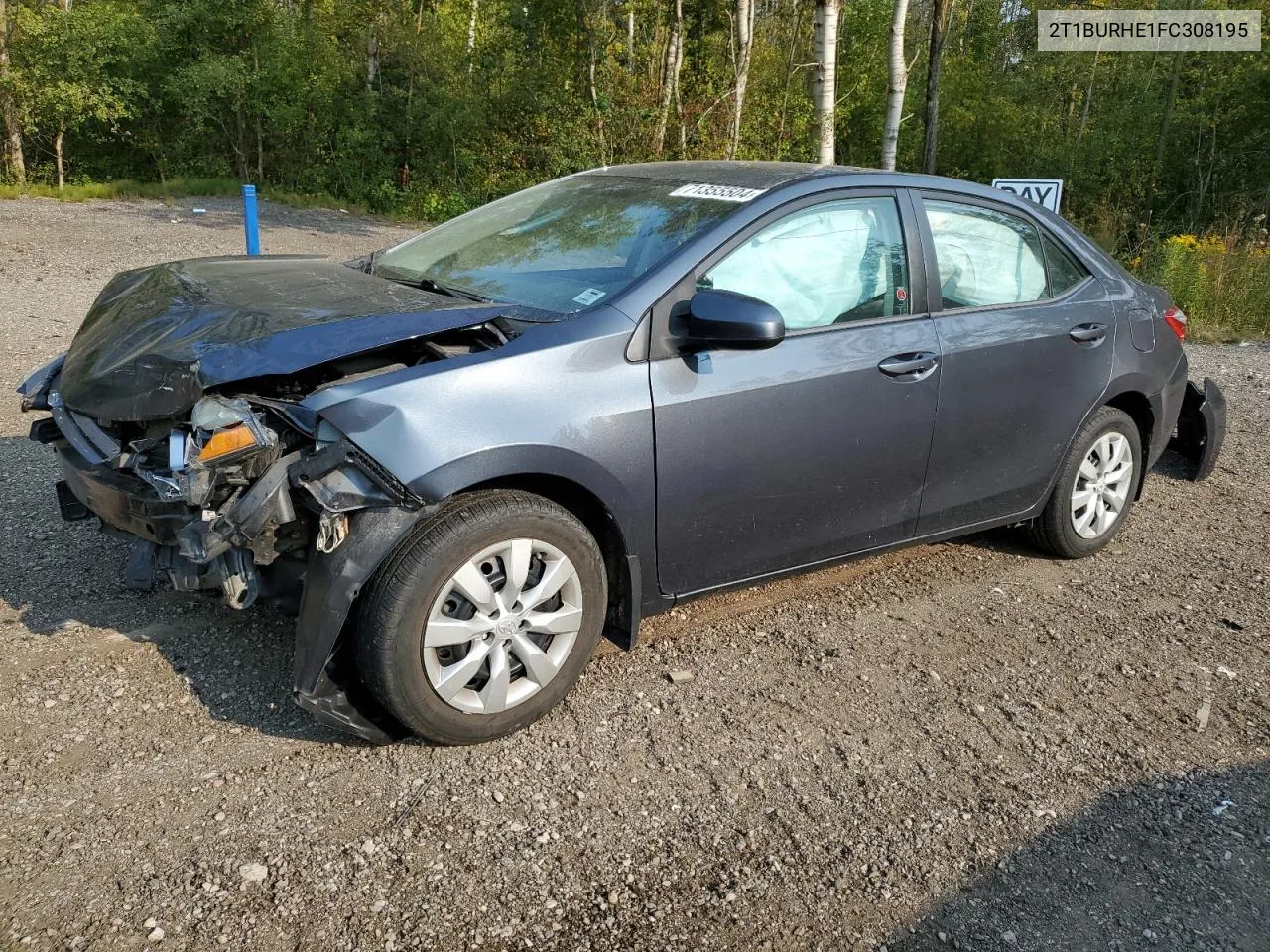 2015 Toyota Corolla L VIN: 2T1BURHE1FC308195 Lot: 71355504