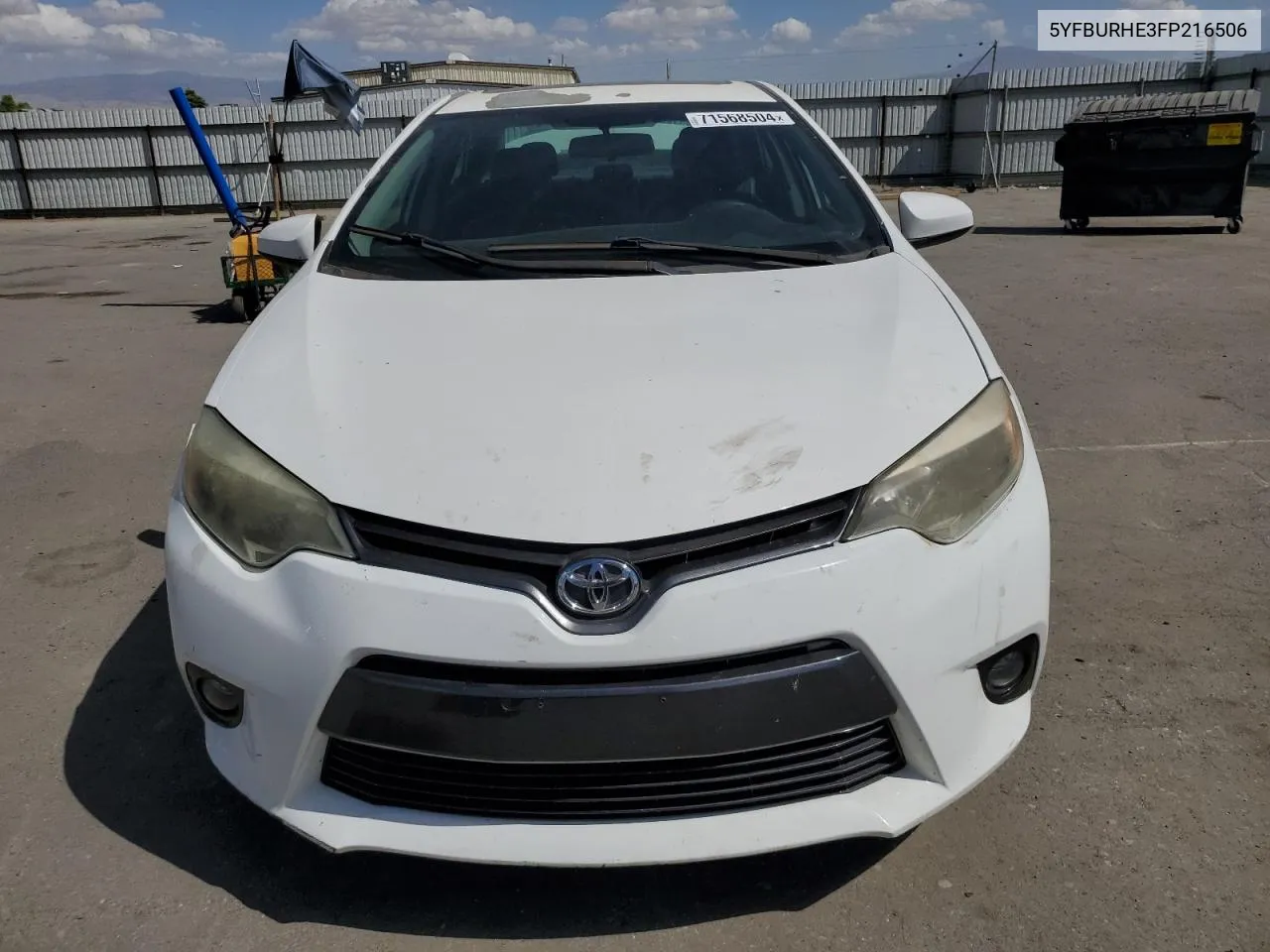 2015 Toyota Corolla L VIN: 5YFBURHE3FP216506 Lot: 71568504