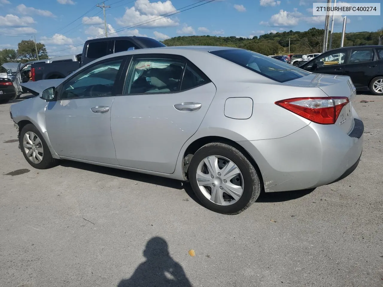 2015 Toyota Corolla L VIN: 2T1BURHE8FC400274 Lot: 71893914