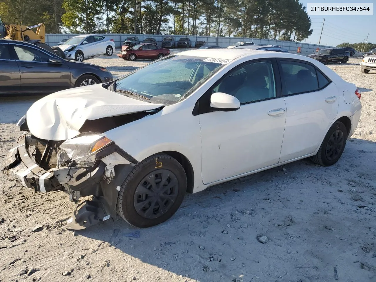 2015 Toyota Corolla L VIN: 2T1BURHE8FC347544 Lot: 72431454