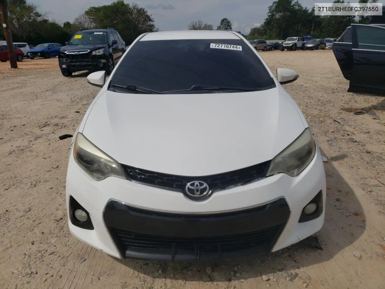 2015 Toyota Corolla L VIN: 2T1BURHE0FC397550 Lot: 72716744