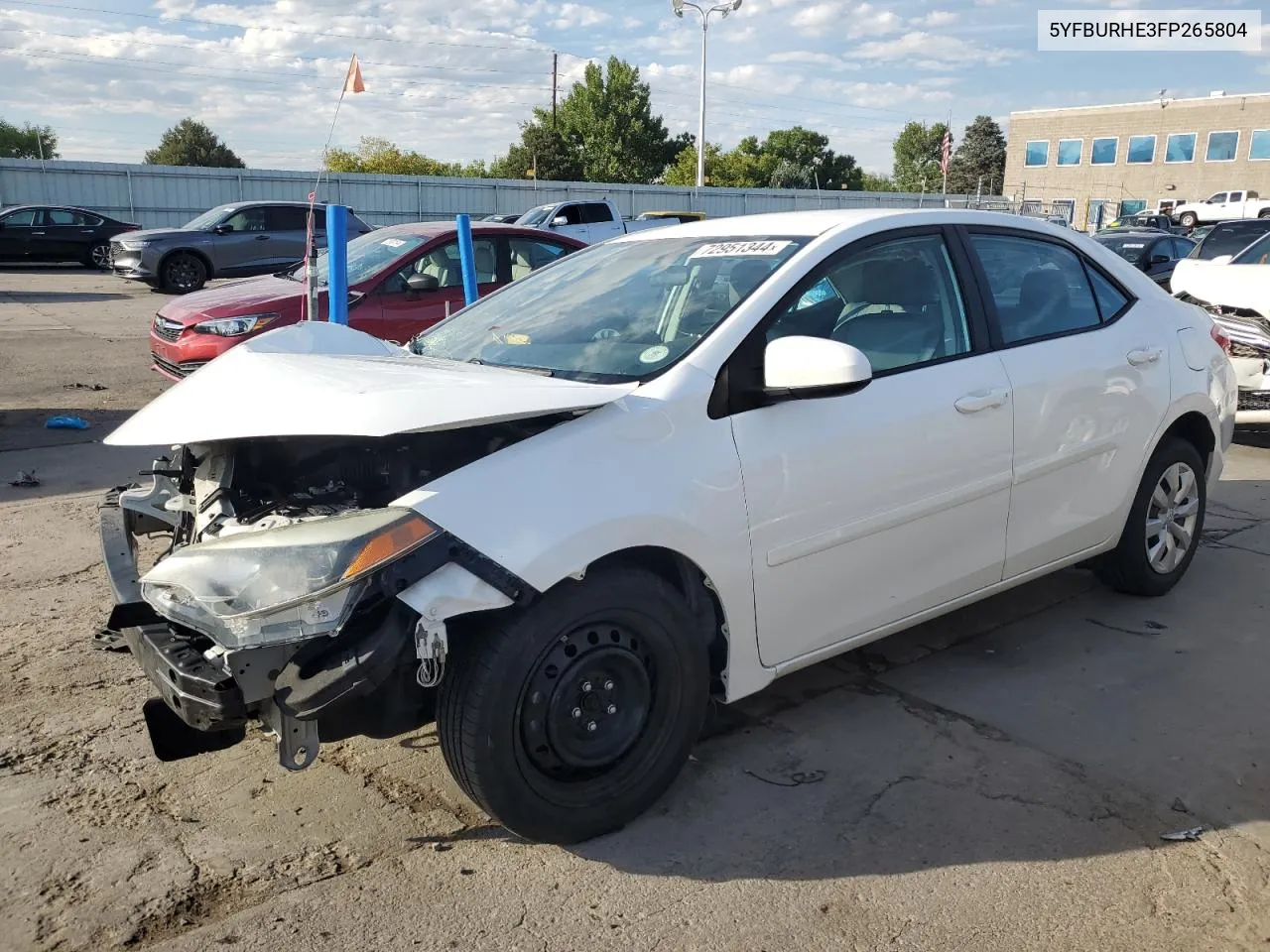 2015 Toyota Corolla L VIN: 5YFBURHE3FP265804 Lot: 72951344