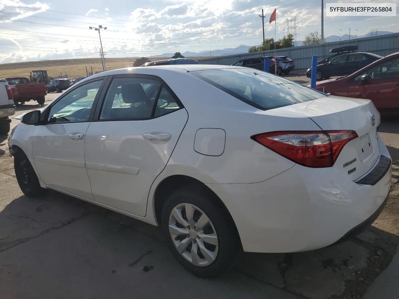 2015 Toyota Corolla L VIN: 5YFBURHE3FP265804 Lot: 72951344