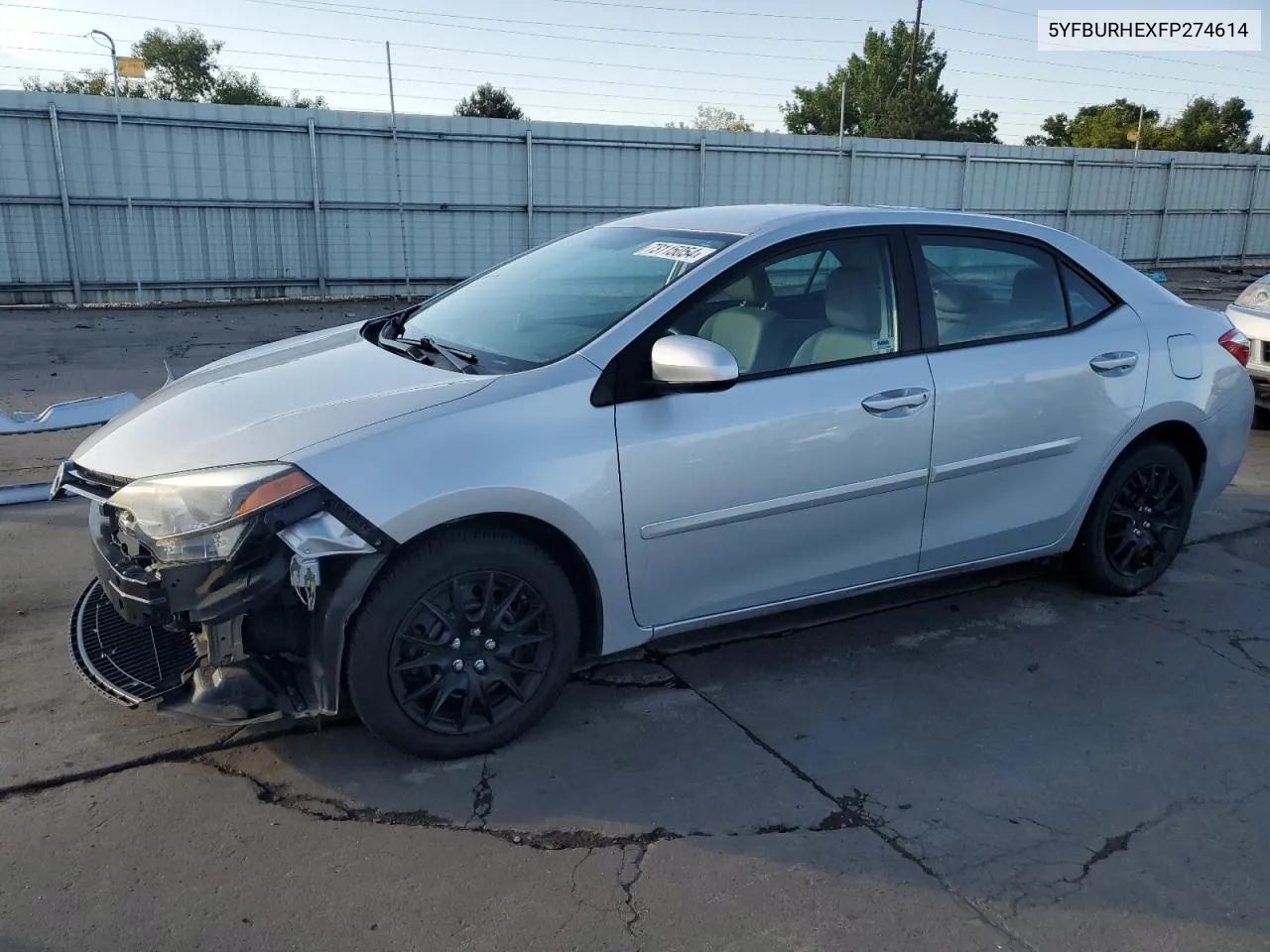 2015 Toyota Corolla L VIN: 5YFBURHEXFP274614 Lot: 73115054