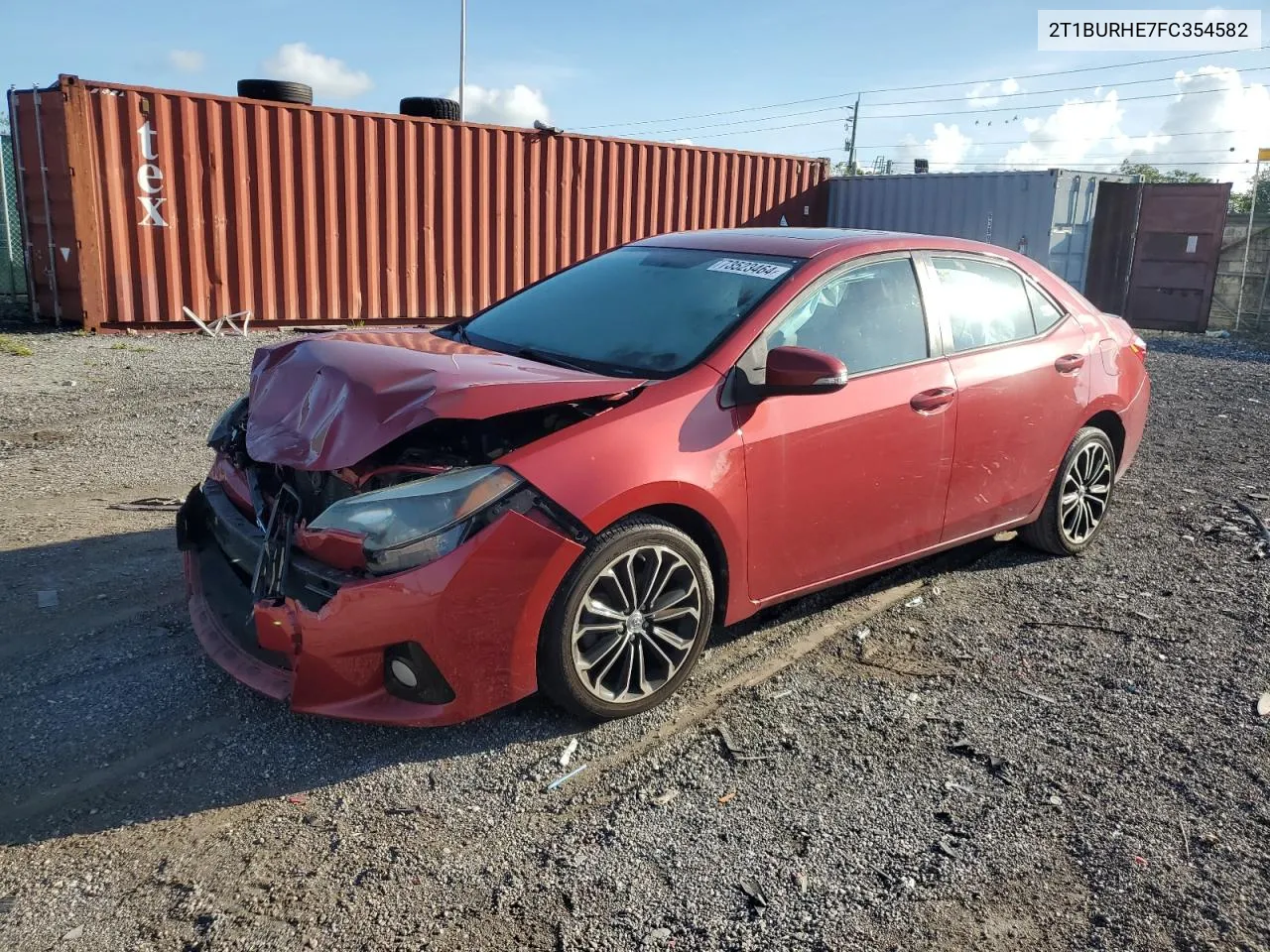 2015 Toyota Corolla L VIN: 2T1BURHE7FC354582 Lot: 73523464