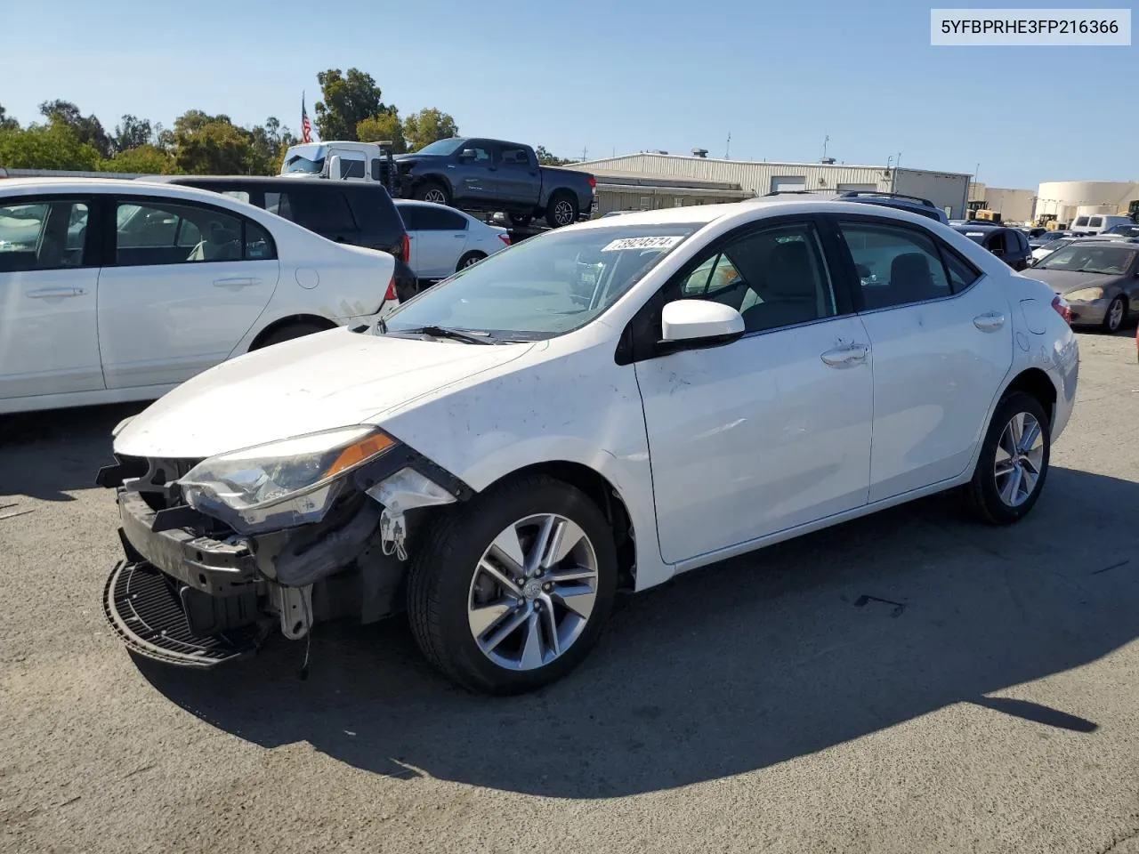 2015 Toyota Corolla Eco VIN: 5YFBPRHE3FP216366 Lot: 73924574