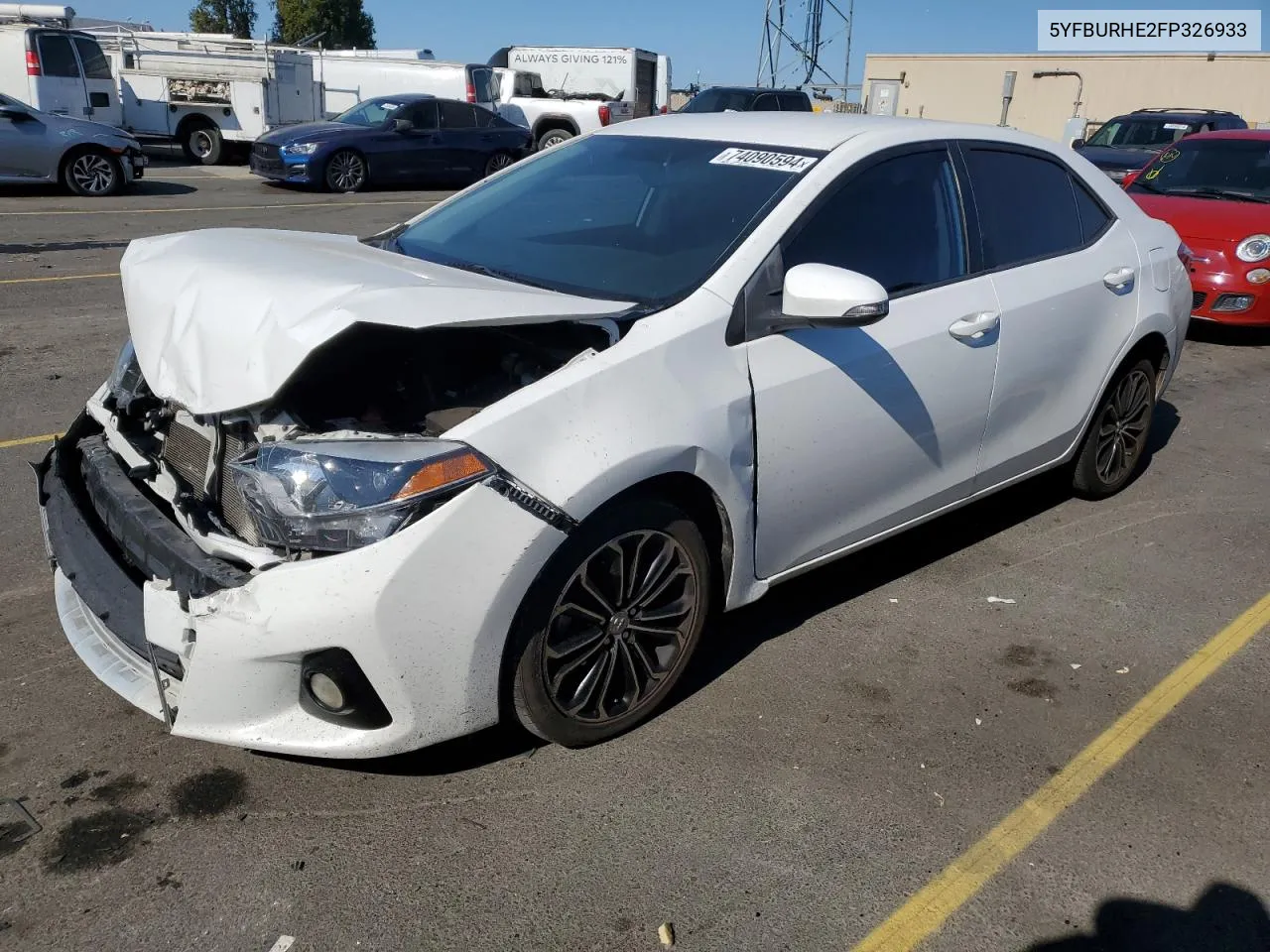 2015 Toyota Corolla L VIN: 5YFBURHE2FP326933 Lot: 74090594