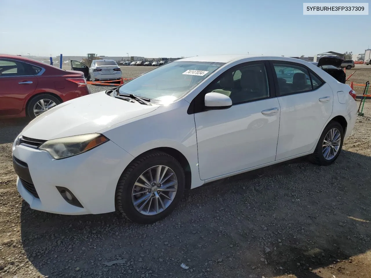 2015 Toyota Corolla L VIN: 5YFBURHE3FP337309 Lot: 74147034