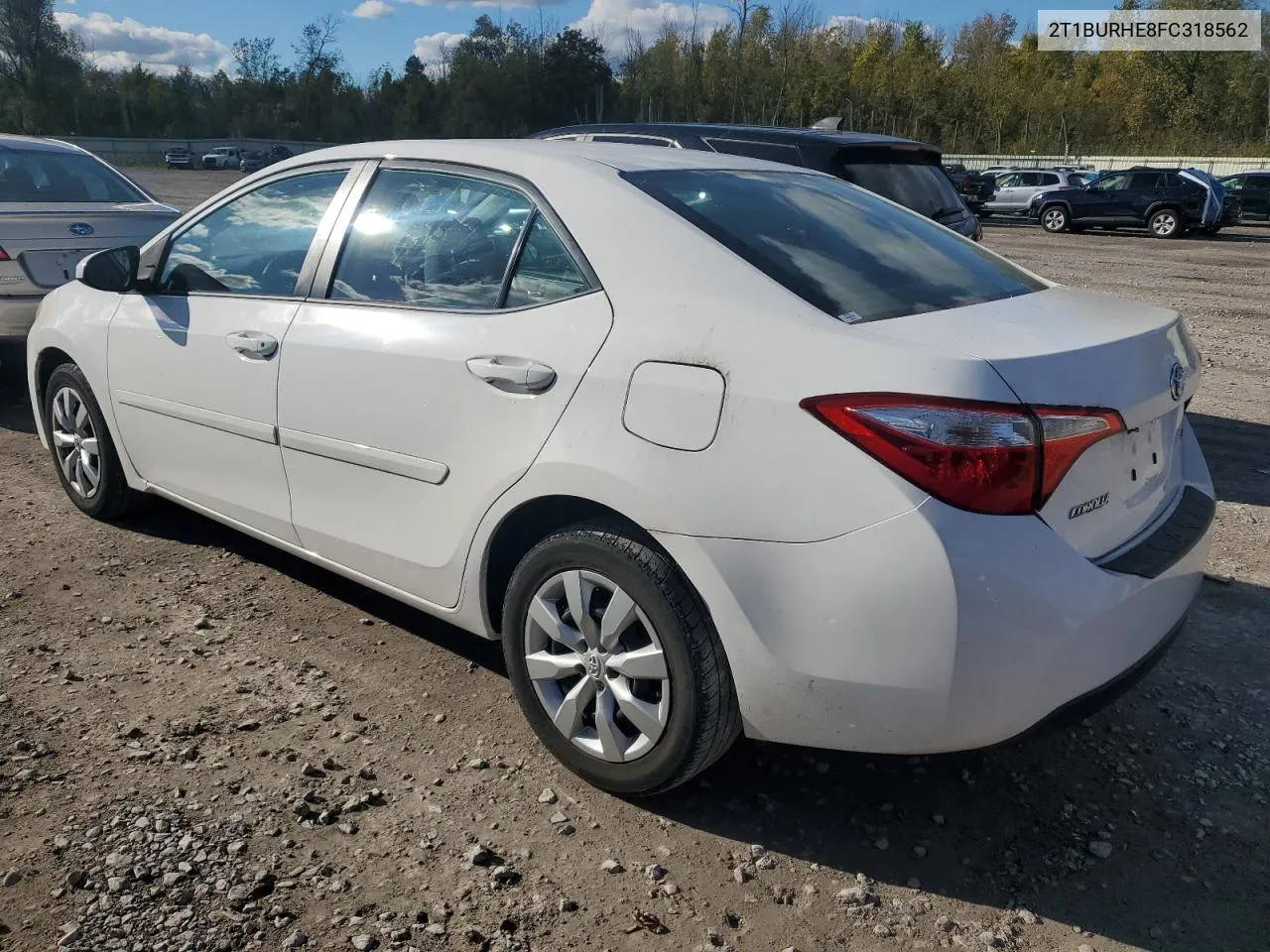 2015 Toyota Corolla L VIN: 2T1BURHE8FC318562 Lot: 74261074