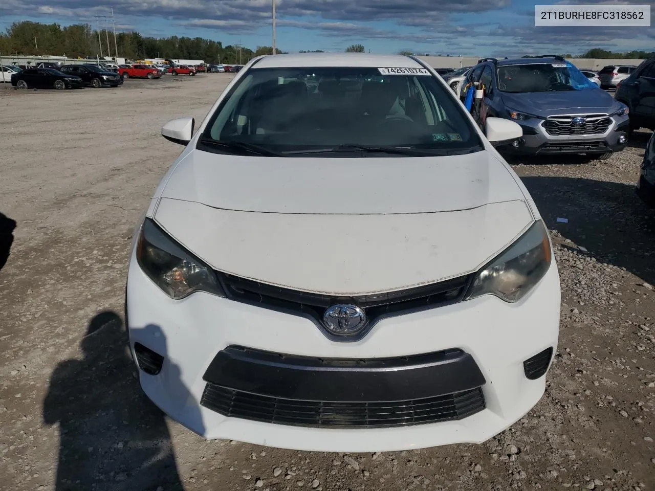 2015 Toyota Corolla L VIN: 2T1BURHE8FC318562 Lot: 74261074