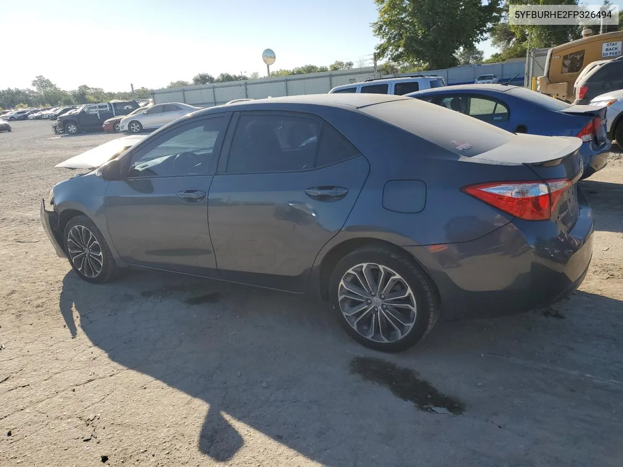 2015 Toyota Corolla L VIN: 5YFBURHE2FP326494 Lot: 74578974