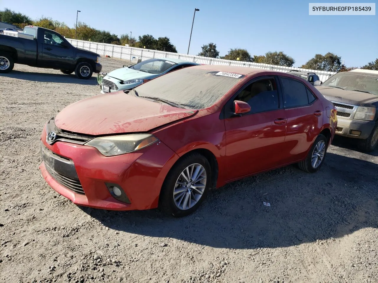 2015 Toyota Corolla L VIN: 5YFBURHE0FP185439 Lot: 74842334