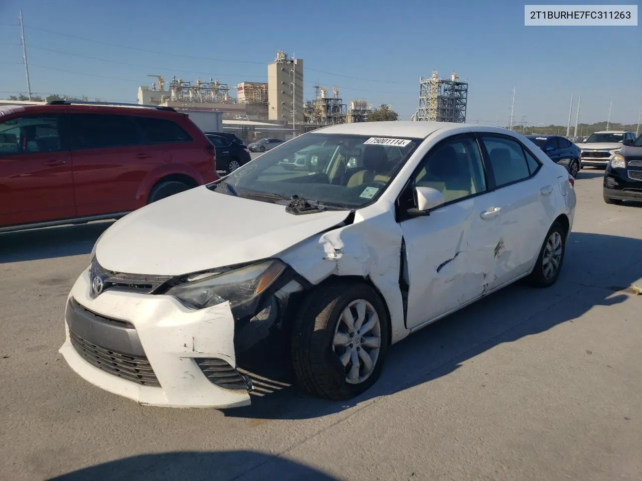 2015 Toyota Corolla L VIN: 2T1BURHE7FC311263 Lot: 75001114