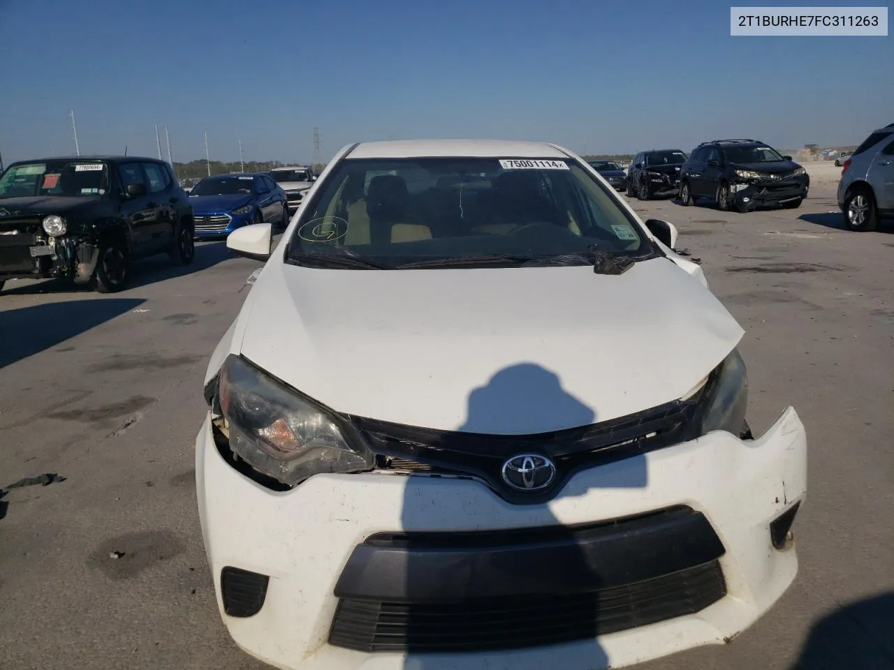 2015 Toyota Corolla L VIN: 2T1BURHE7FC311263 Lot: 75001114