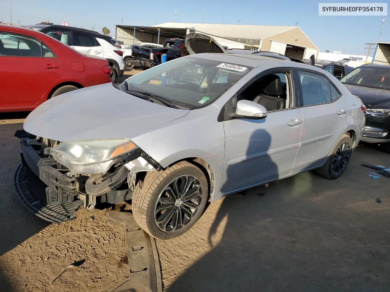 2015 Toyota Corolla L VIN: 5YFBURHE0FP354178 Lot: 75458434