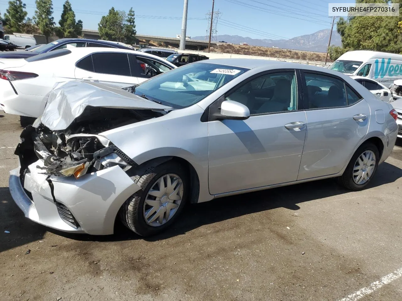 2015 Toyota Corolla L VIN: 5YFBURHE4FP270316 Lot: 75480864