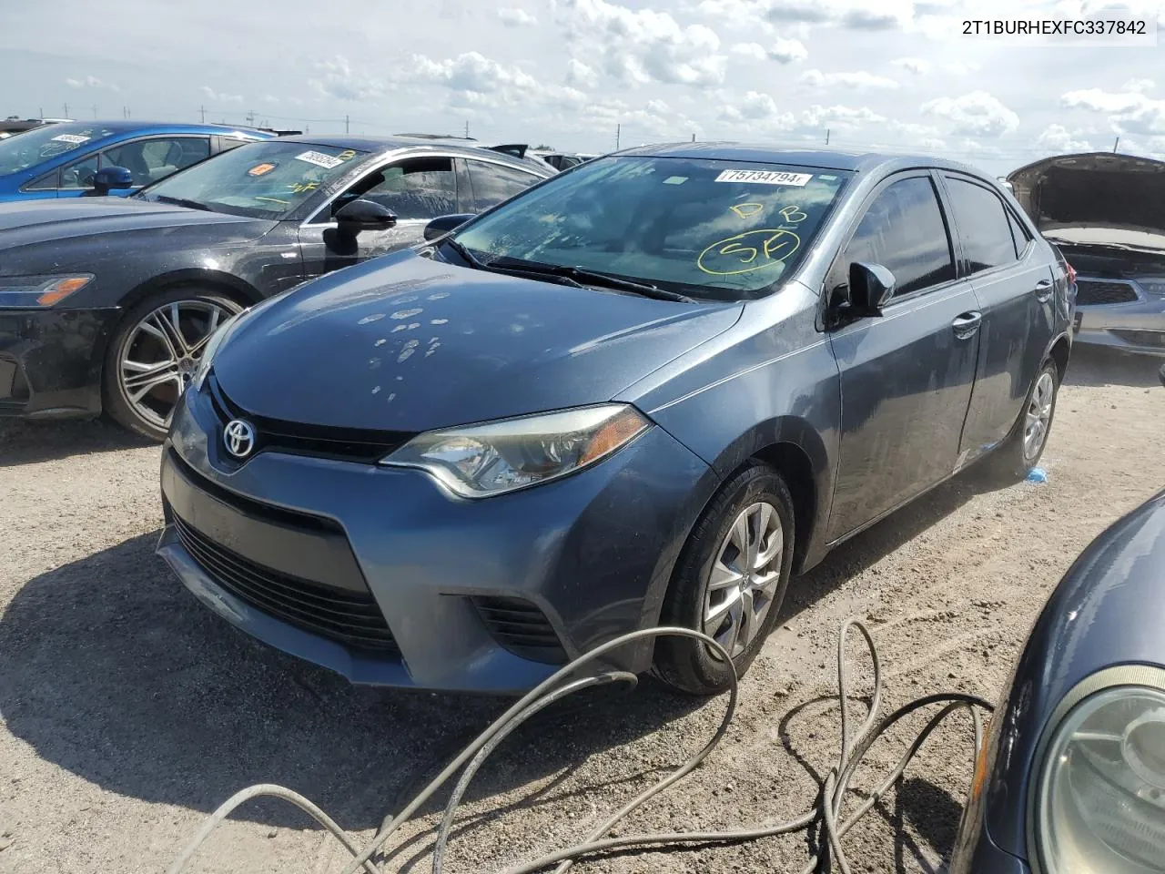 2015 Toyota Corolla L VIN: 2T1BURHEXFC337842 Lot: 75734794