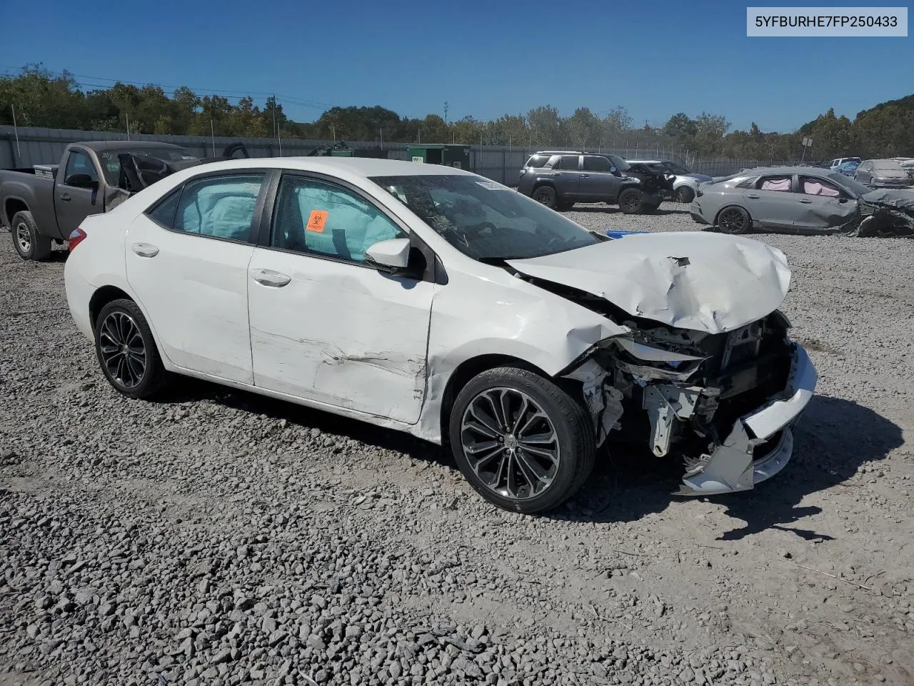 2015 Toyota Corolla L VIN: 5YFBURHE7FP250433 Lot: 75825134