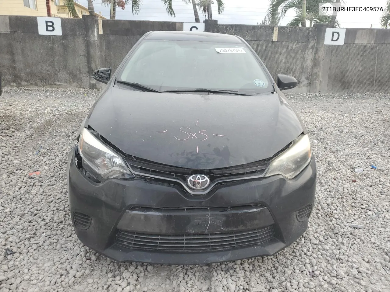 2015 Toyota Corolla L VIN: 2T1BURHE3FC409576 Lot: 75870794