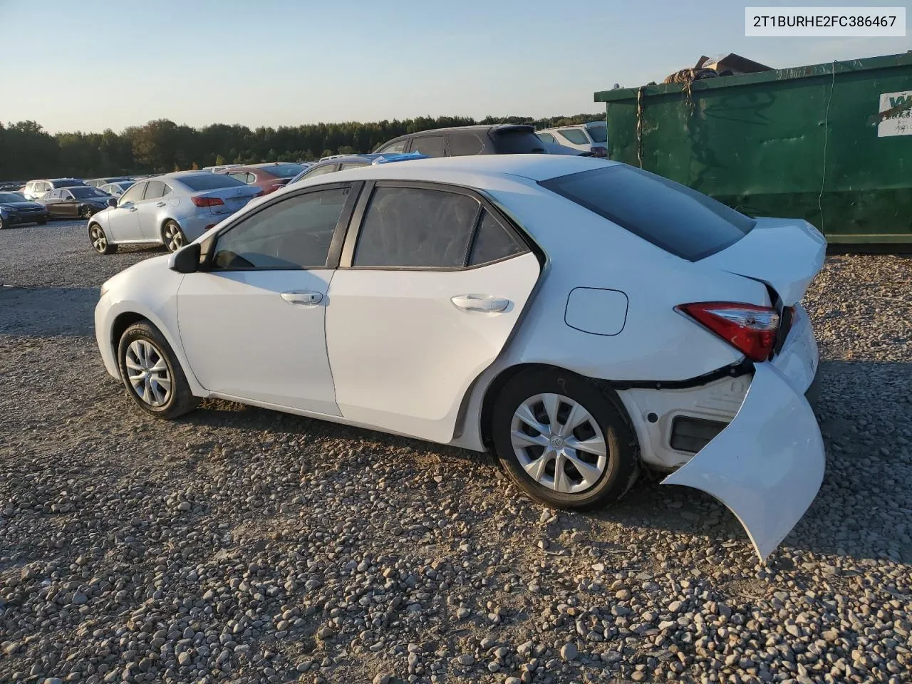 2015 Toyota Corolla L VIN: 2T1BURHE2FC386467 Lot: 76003444