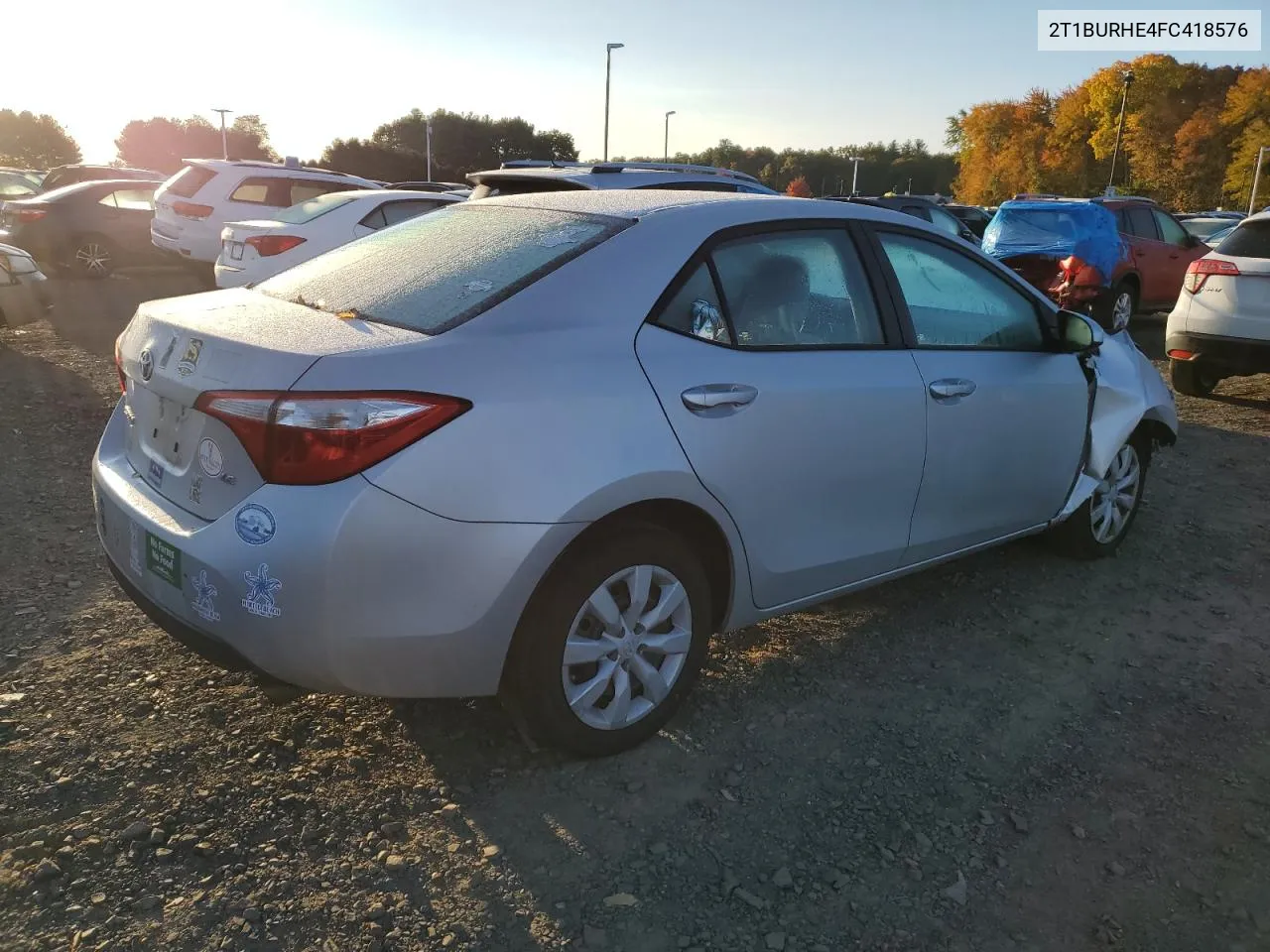 2015 Toyota Corolla L VIN: 2T1BURHE4FC418576 Lot: 76282274