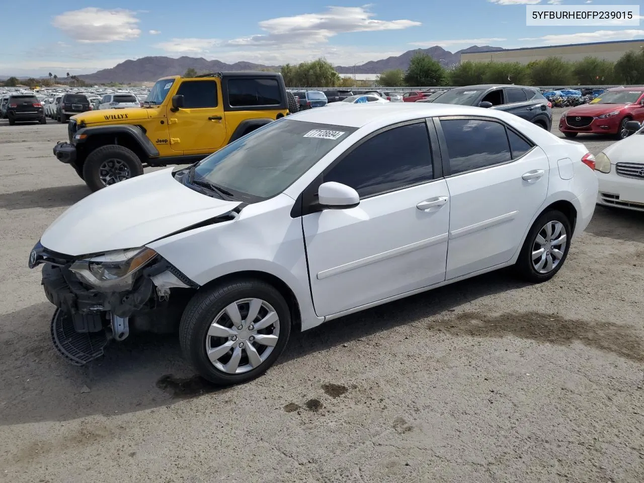 2015 Toyota Corolla L VIN: 5YFBURHE0FP239015 Lot: 77128694