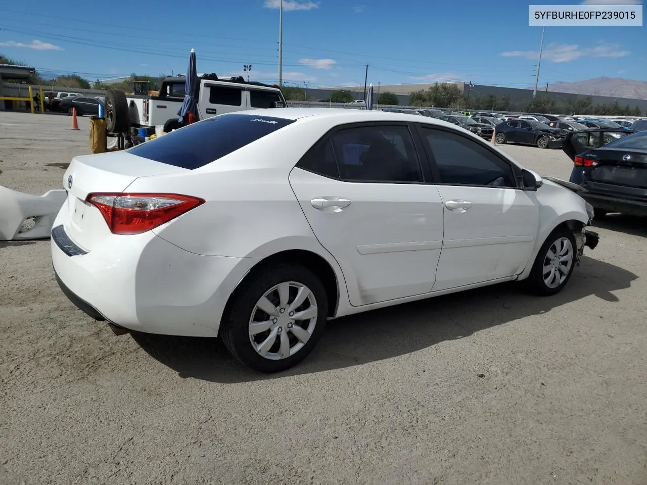 2015 Toyota Corolla L VIN: 5YFBURHE0FP239015 Lot: 77128694