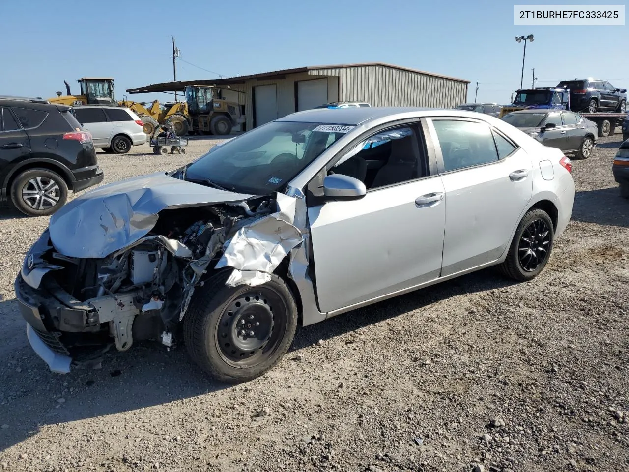 2015 Toyota Corolla L VIN: 2T1BURHE7FC333425 Lot: 77150204