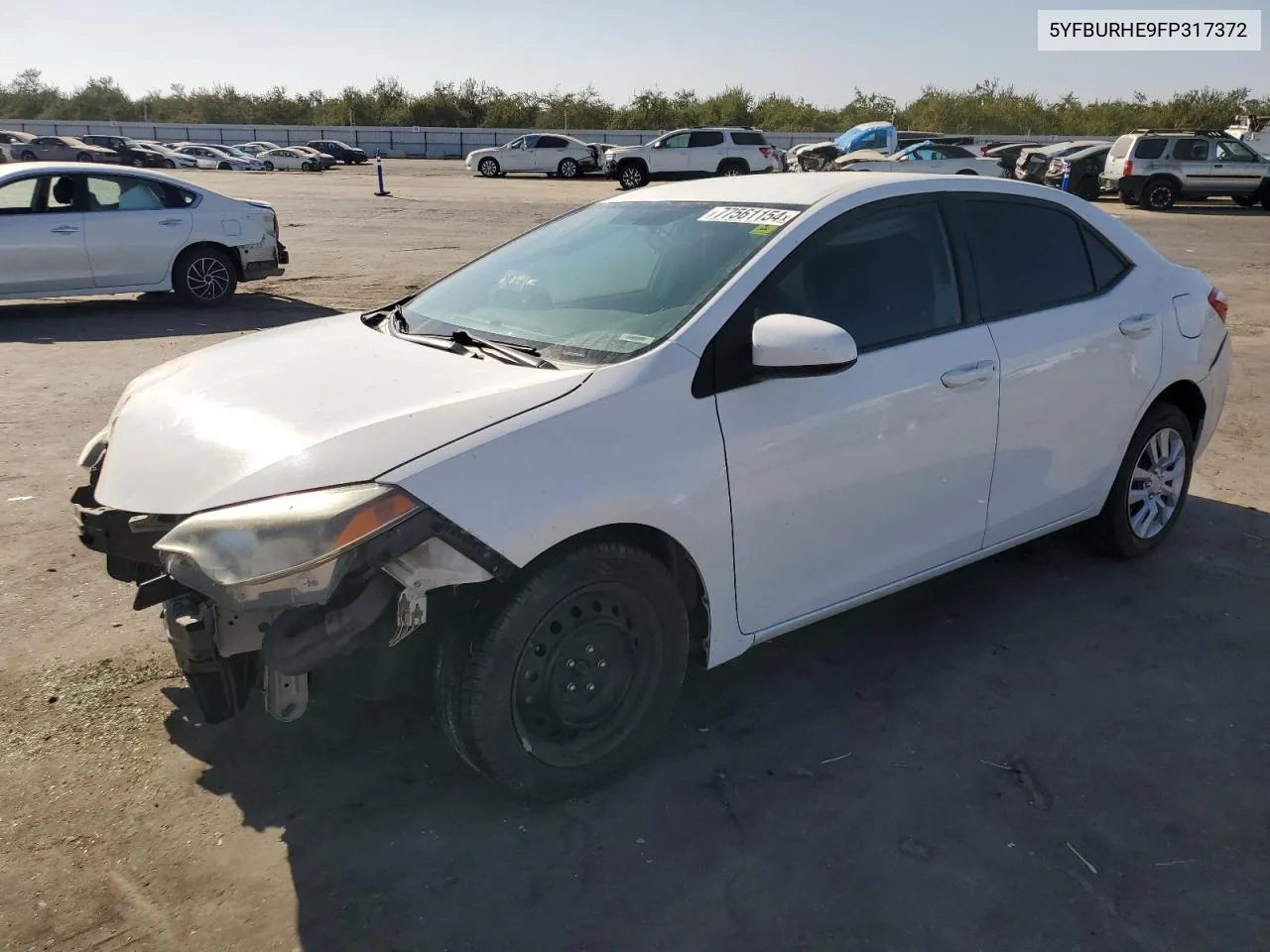 2015 Toyota Corolla L VIN: 5YFBURHE9FP317372 Lot: 77561154