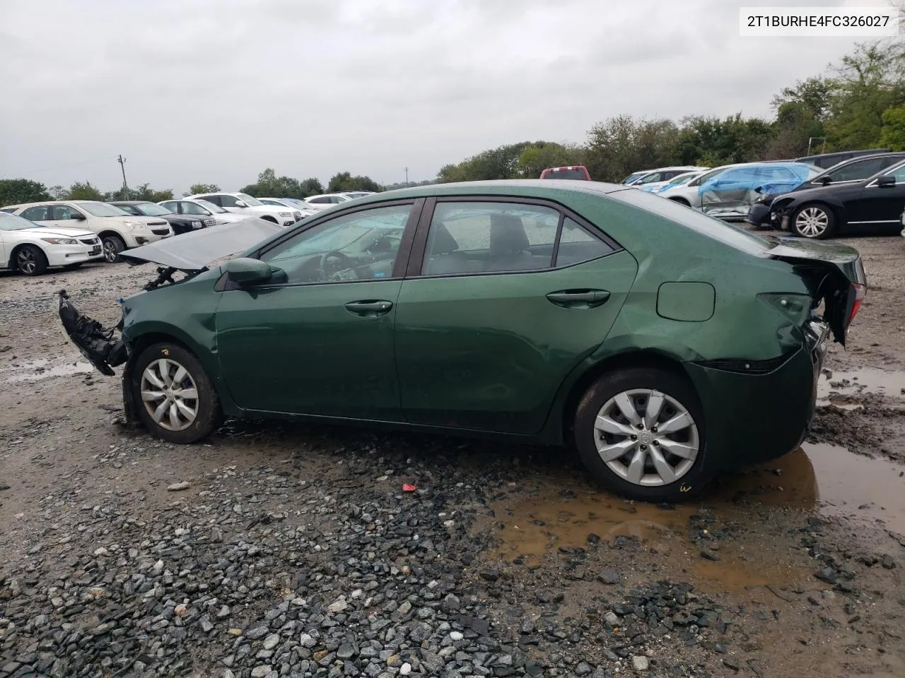 2015 Toyota Corolla L VIN: 2T1BURHE4FC326027 Lot: 77662284