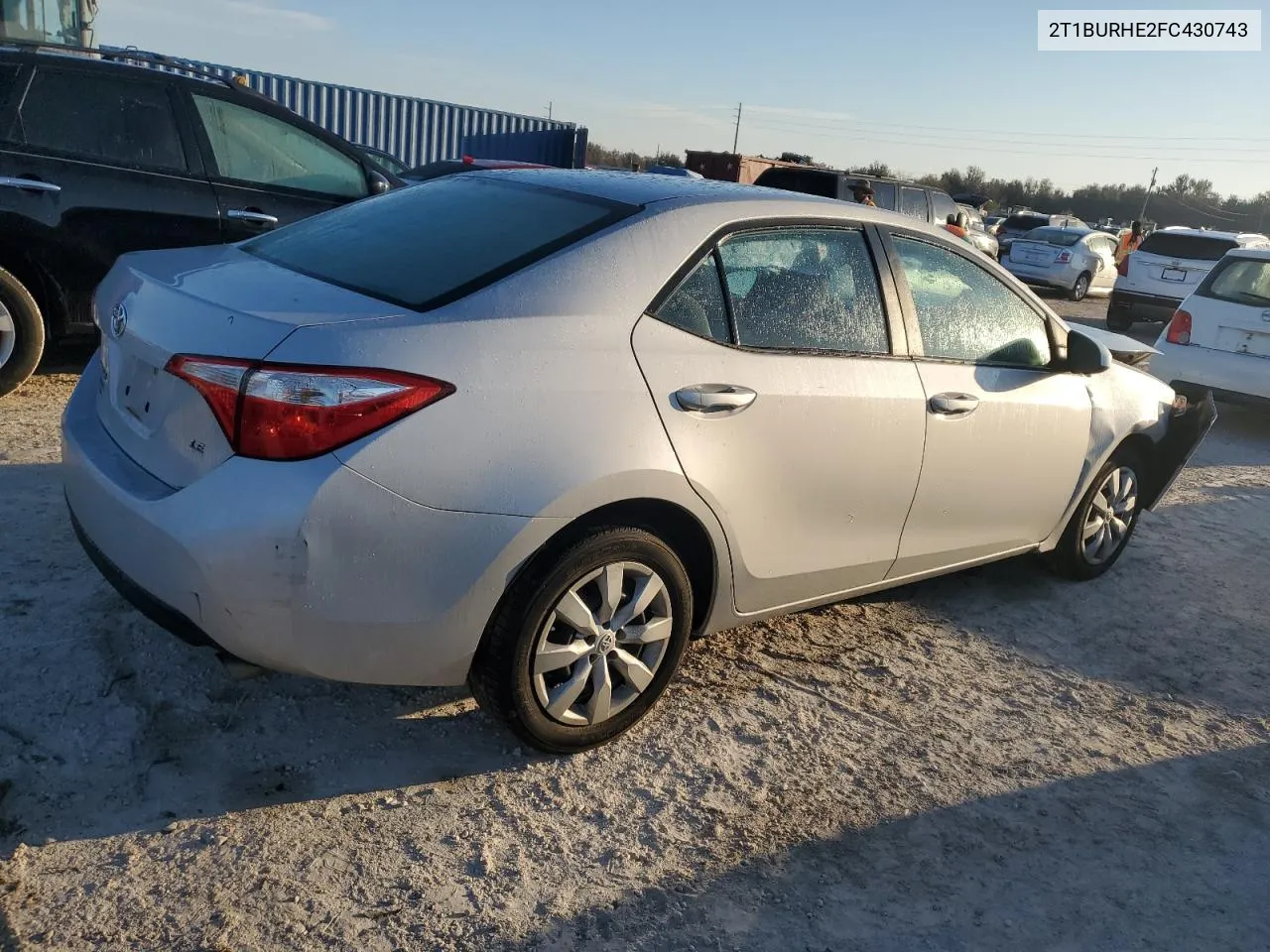 2015 Toyota Corolla L VIN: 2T1BURHE2FC430743 Lot: 78164044