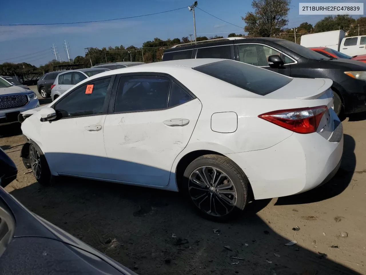 2015 Toyota Corolla L VIN: 2T1BURHE2FC478839 Lot: 78296654