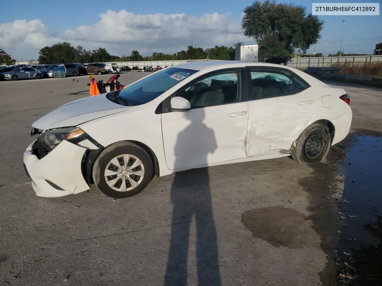 2015 Toyota Corolla L VIN: 2T1BURHE6FC412892 Lot: 78662054