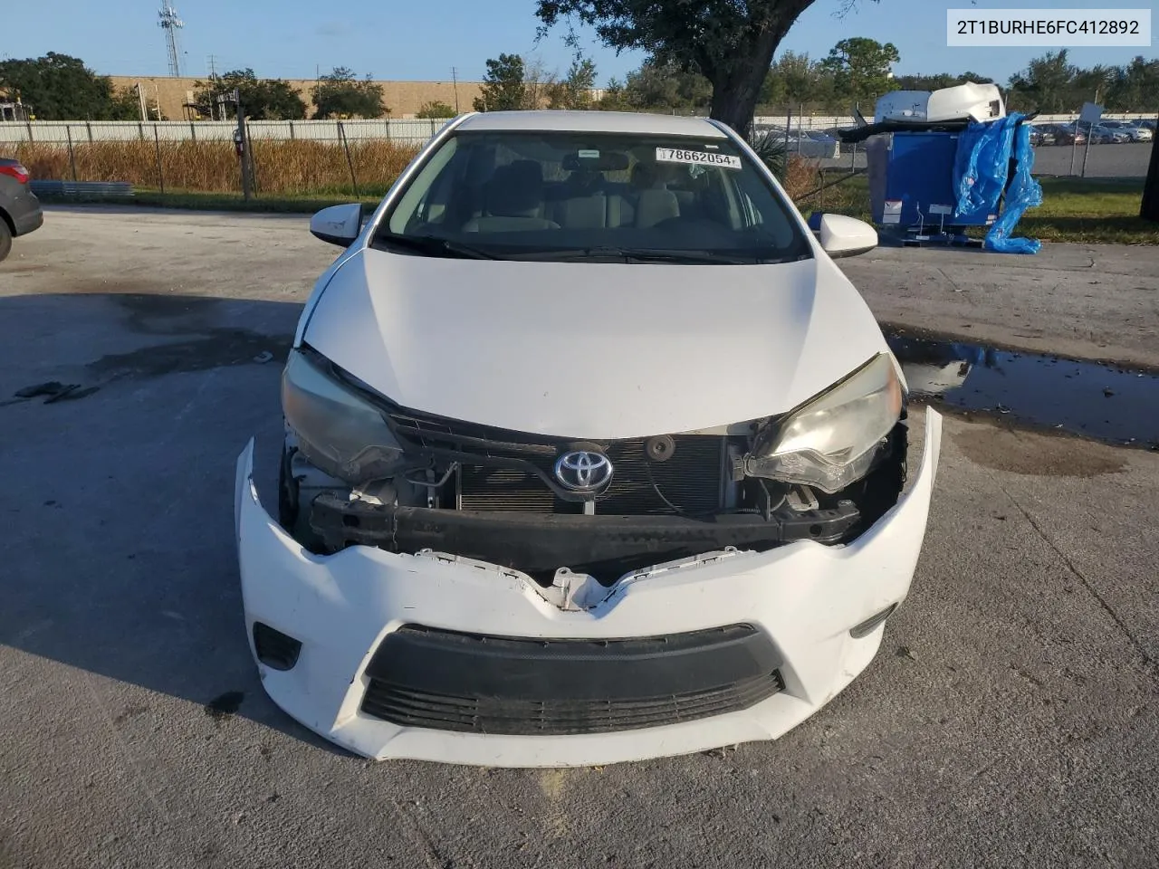 2015 Toyota Corolla L VIN: 2T1BURHE6FC412892 Lot: 78662054