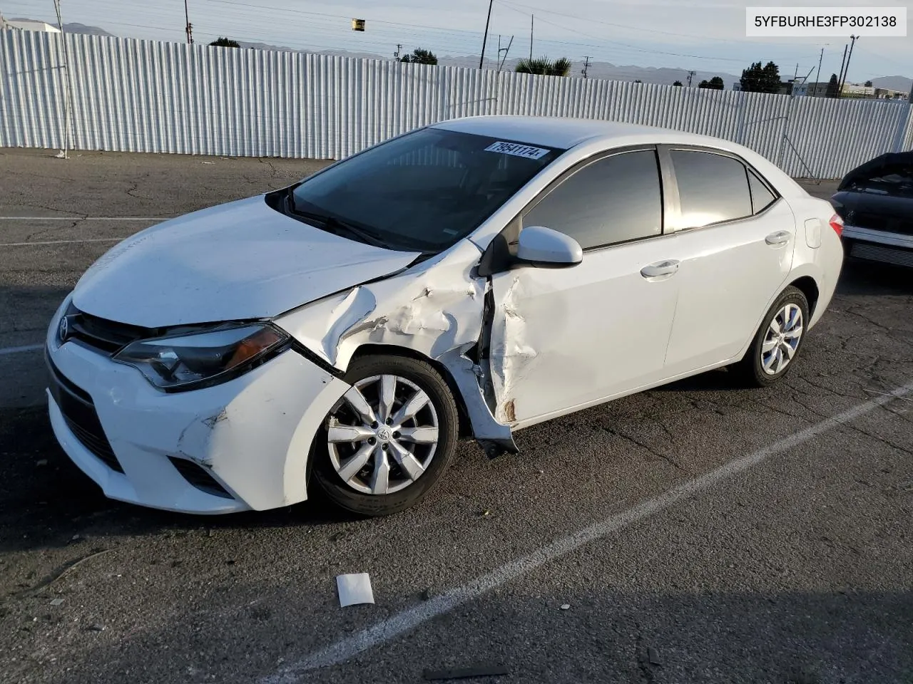 2015 Toyota Corolla L VIN: 5YFBURHE3FP302138 Lot: 79541174