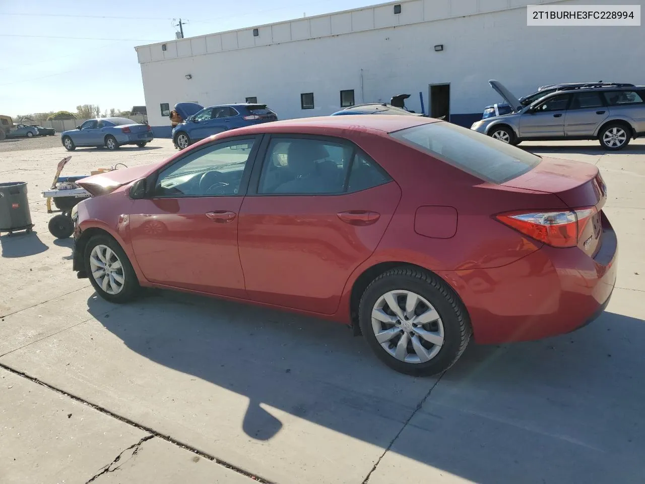 2015 Toyota Corolla L VIN: 2T1BURHE3FC228994 Lot: 79944494