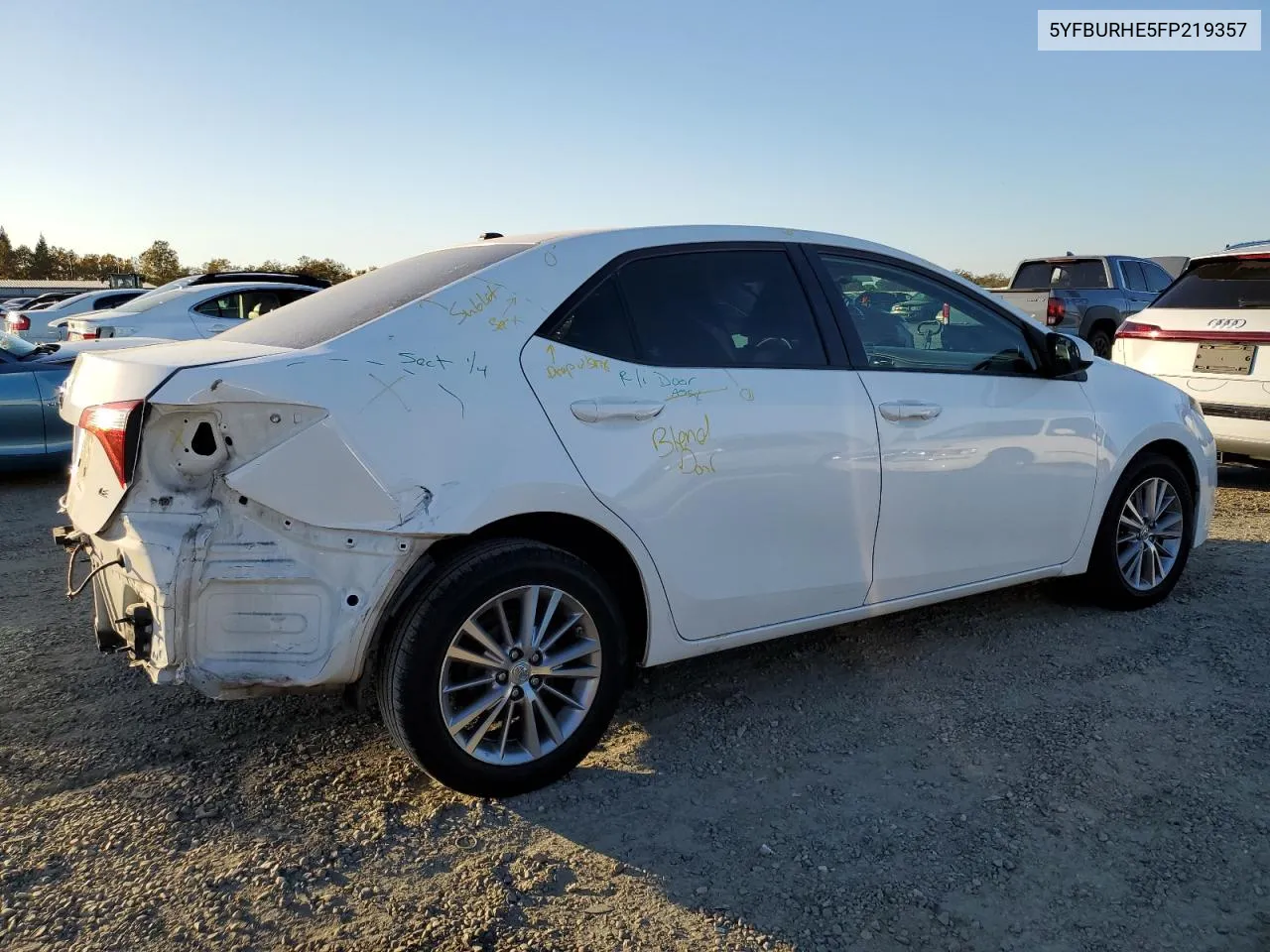 2015 Toyota Corolla L VIN: 5YFBURHE5FP219357 Lot: 79968874