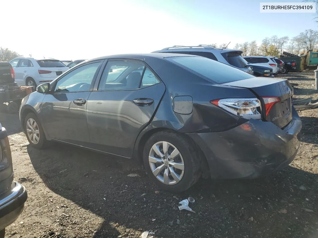 2015 Toyota Corolla L VIN: 2T1BURHE5FC394109 Lot: 80126984