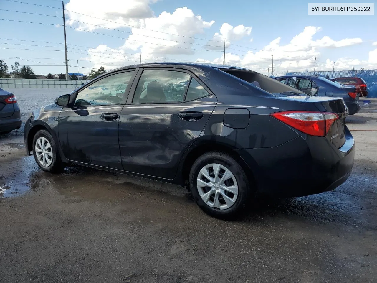 2015 Toyota Corolla L VIN: 5YFBURHE6FP359322 Lot: 80284744