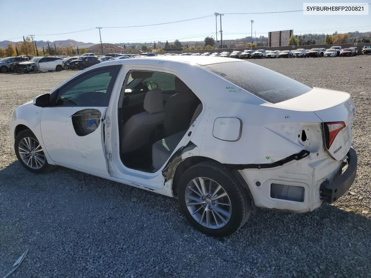 2015 Toyota Corolla L VIN: 5YFBURHE8FP200821 Lot: 81130334