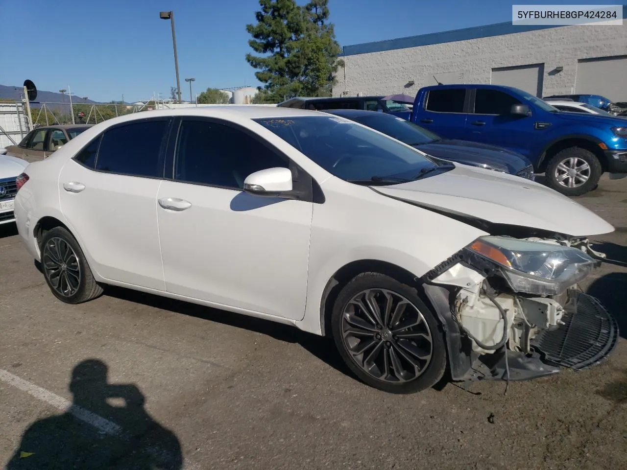 2016 Toyota Corolla L VIN: 5YFBURHE8GP424284 Lot: 37113474