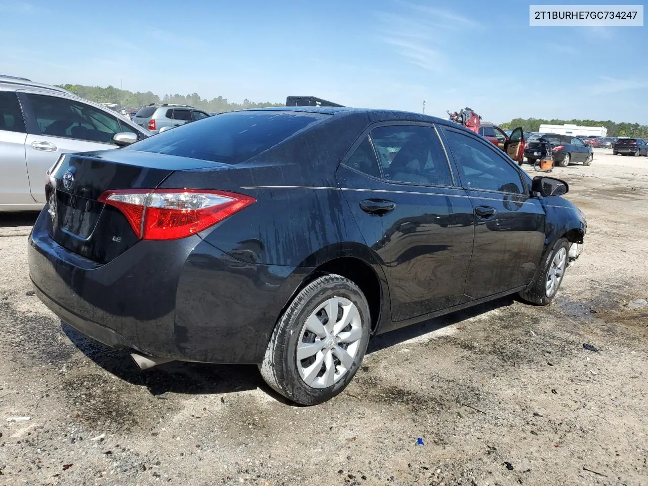 2016 Toyota Corolla L VIN: 2T1BURHE7GC734247 Lot: 47566414