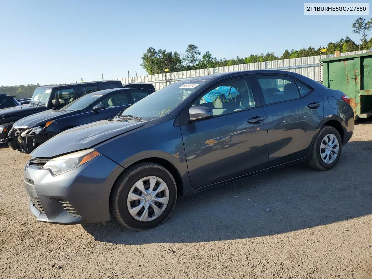 2016 Toyota Corolla L VIN: 2T1BURHE5GC727880 Lot: 50619074