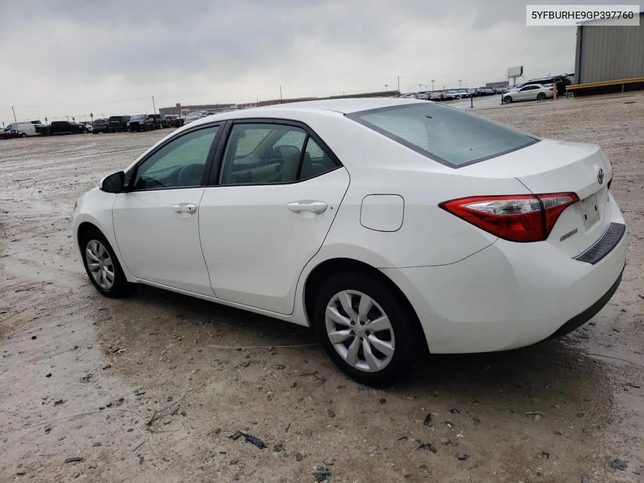 2016 Toyota Corolla L VIN: 5YFBURHE9GP397760 Lot: 51884384