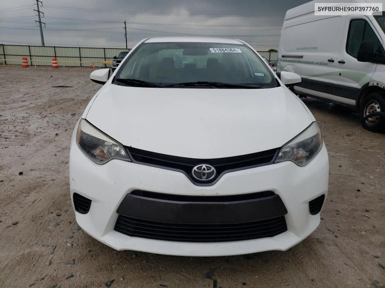 2016 Toyota Corolla L VIN: 5YFBURHE9GP397760 Lot: 51884384