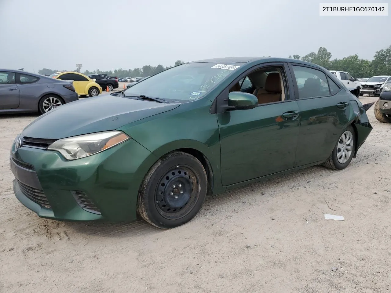 2016 Toyota Corolla L VIN: 2T1BURHE1GC670142 Lot: 54157364