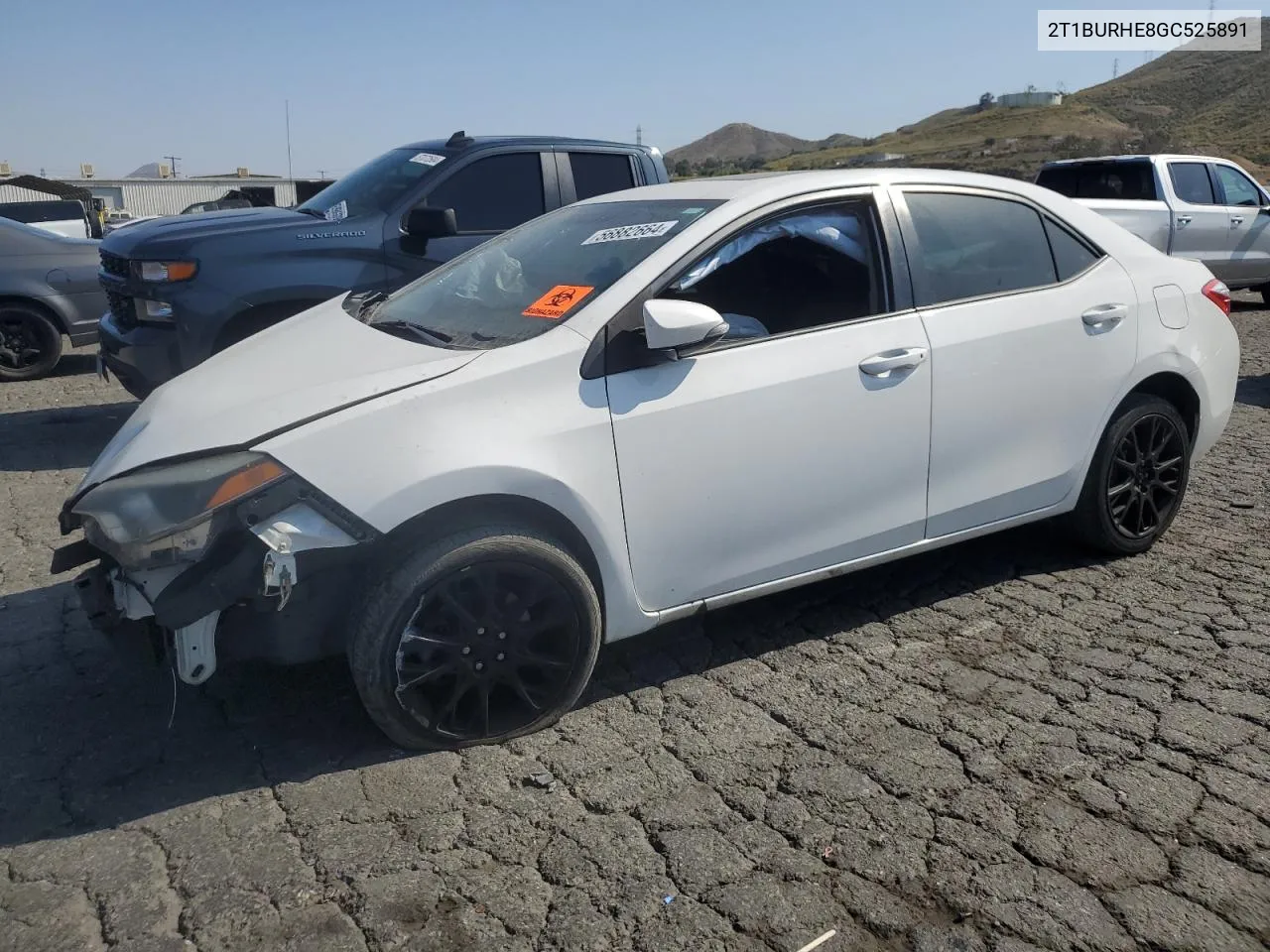 2016 Toyota Corolla L VIN: 2T1BURHE8GC525891 Lot: 56882664