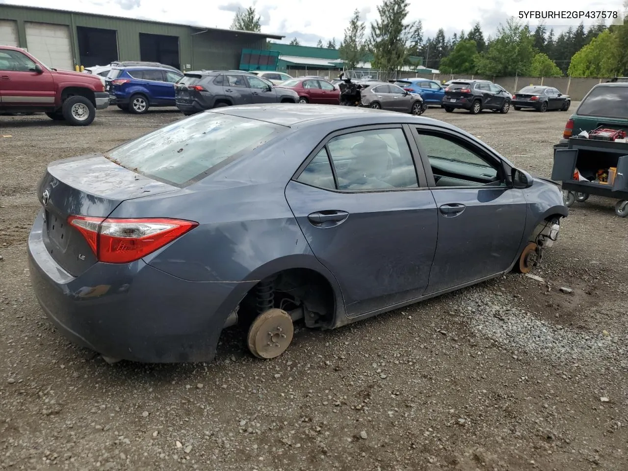 2016 Toyota Corolla L VIN: 5YFBURHE2GP437578 Lot: 56964854