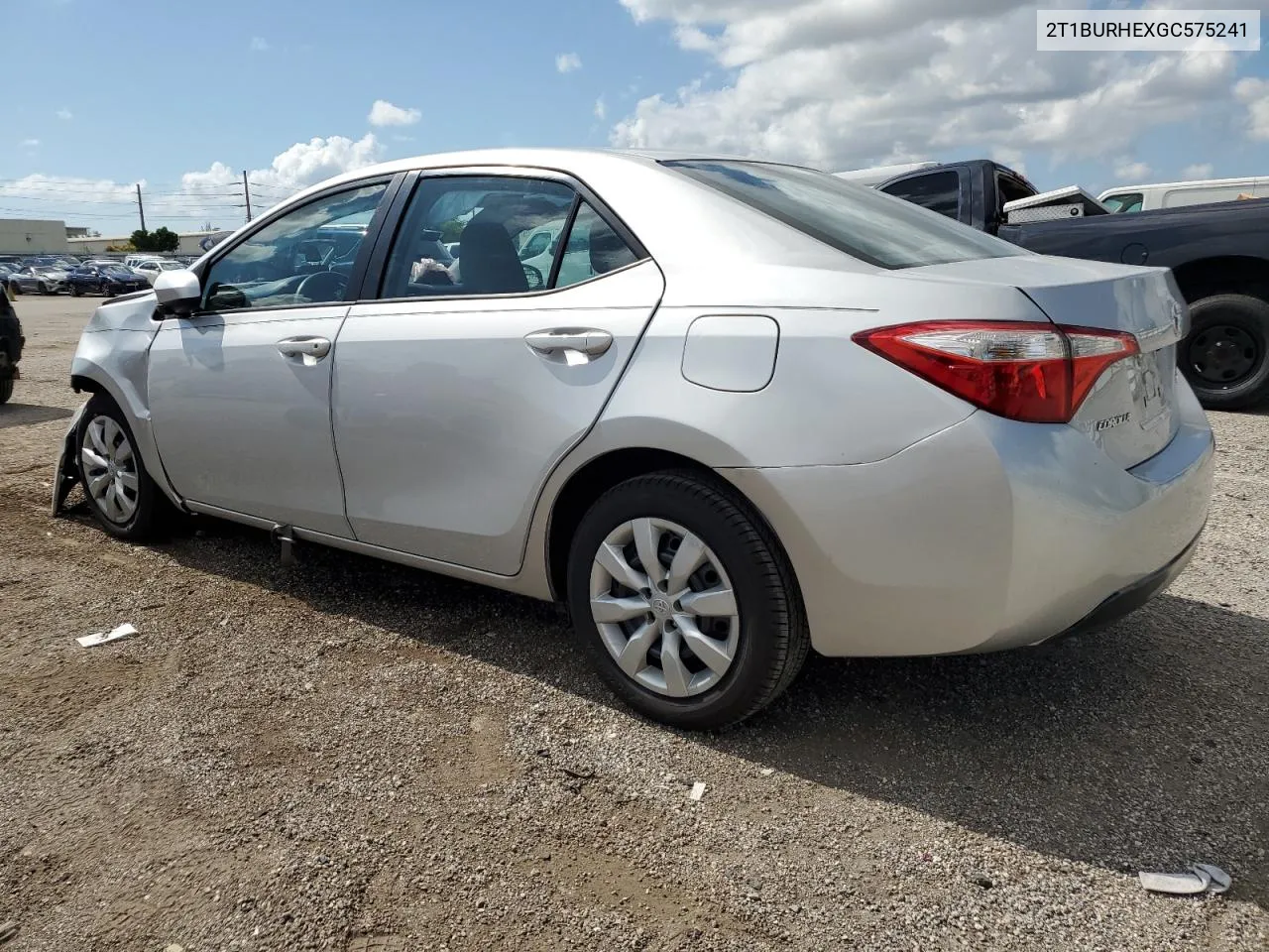 2016 Toyota Corolla L VIN: 2T1BURHEXGC575241 Lot: 57754864