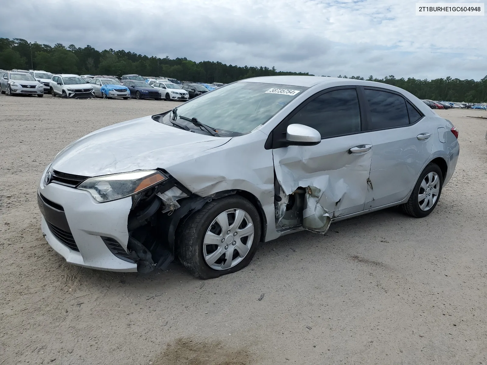 2016 Toyota Corolla L VIN: 2T1BURHE1GC604948 Lot: 58735754